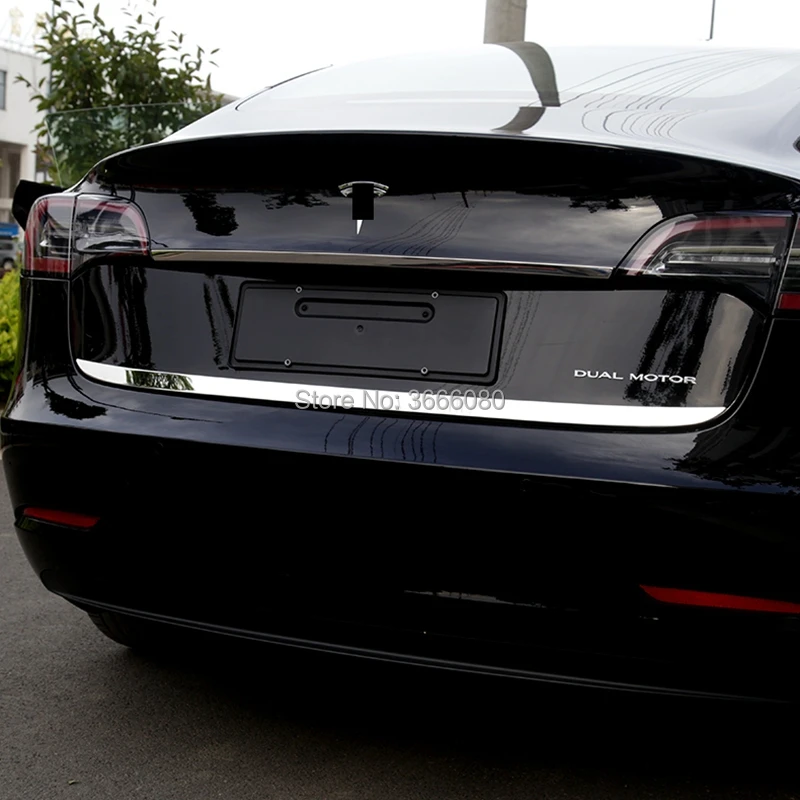 Для 2017 2018 2019 2020 Tesla модель 3 Нержавеющая Задняя Крышка багажника задняя крышка