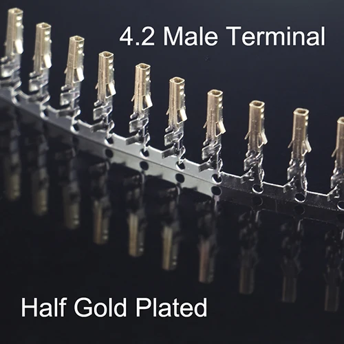 4.2 Gold Male 100 шт./лот 5557 5559 мм Автомобильный жгут проводов разъем терминал - Цвет: 4.2 Gold Male