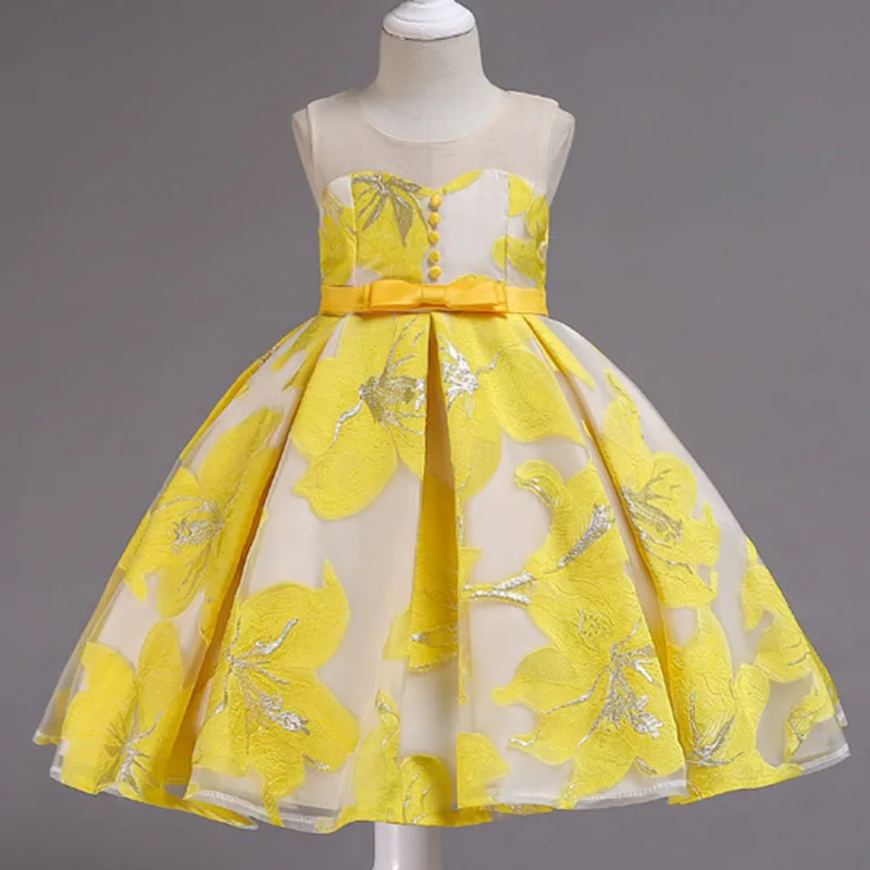 Летние сетчатые платья принцессы для первого причастия Цветочная свадебная