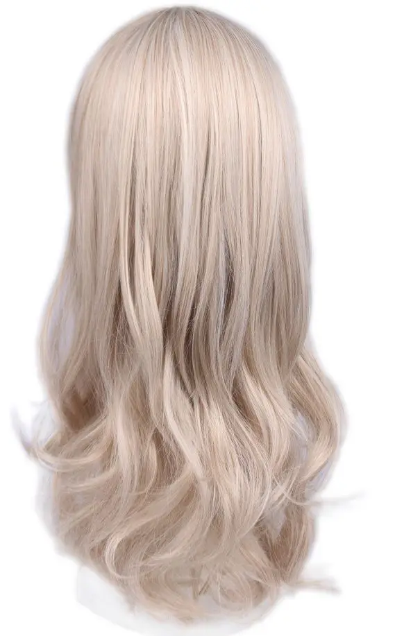 Mixed Blonde Wignee, розовые волосы, длинные волнистые парики, жаростойкий синтетический парик для женщин, на каждый день/вечерние, натуральный черный, коричневый/фиолетовый/Пепельный блонд, парик - Цвет: Mixed Blonde