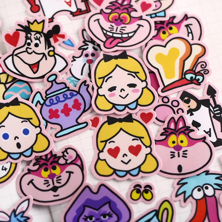 40 шт. милые наклейки Kawaii Alice, наклейка для телефона, чехол для автомобиля, водонепроницаемый ноутбук, альбом, дневник, рюкзак, детские игрушки, наклейки, водонепроницаемые