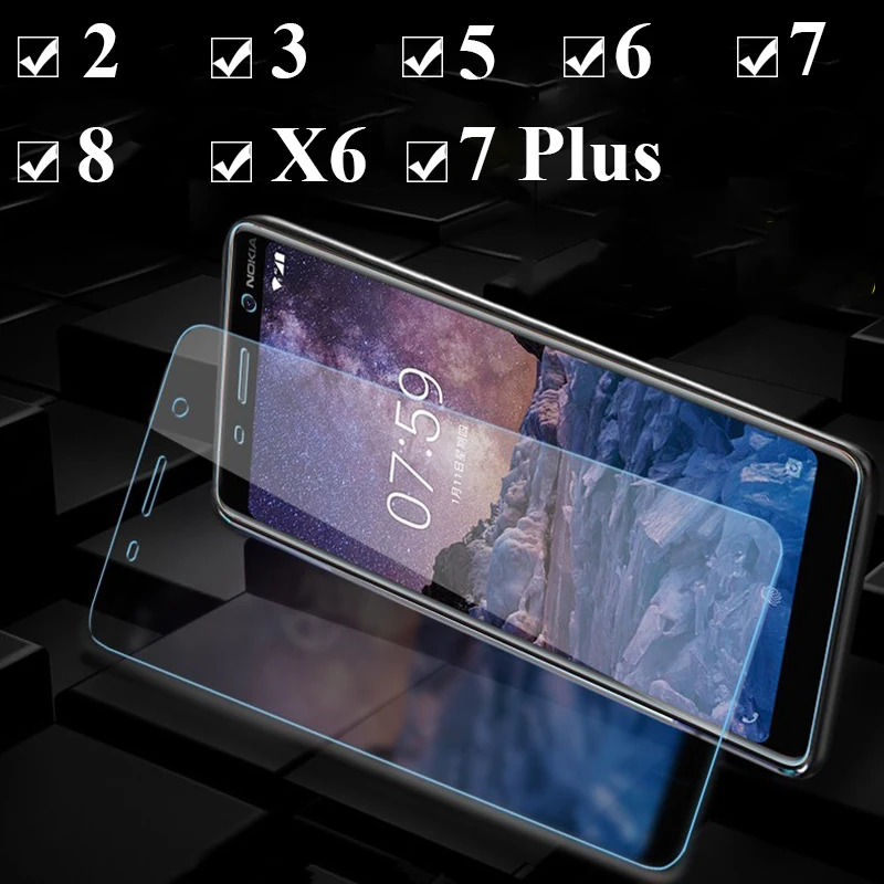 Защитное стекло для nokia 5 защитная пленка экрана 6 7 8 plus x6 закаленное Защитная 2.5d 9h |
