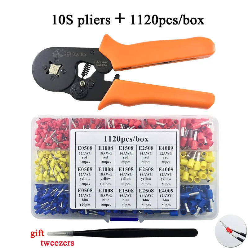 HSC8 10S and 1120T HSC8 10С 0,25-10mm2 23-7AWG HSC8 6-4A/6-6 0,25-6mm2 HSC8 16-4 обжимные клещи электрическая трубка Клеммы Коробка мини фирменный Зажим инструменты - Цвет: HSC8 10S and 1120T