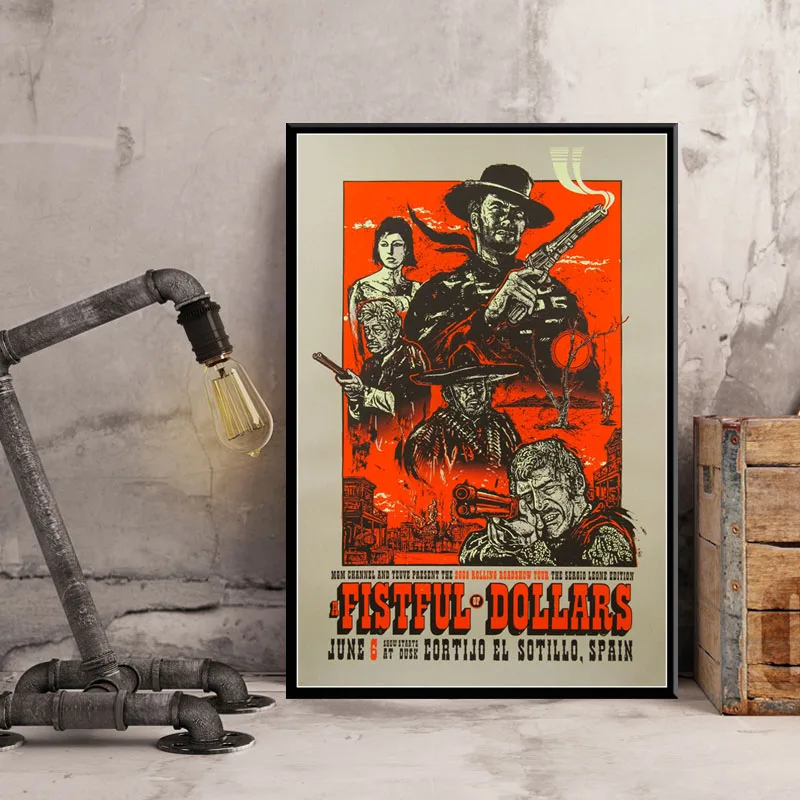 0014 Clint Eastwood A Fistful of Dolls классические сериалы ковбойский фильм художественный постер картина домашний декор, плакаты и принты - Цвет: 0014