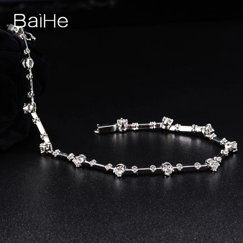 BAIHE Solid 14K желтый/белый/розовое золото 1CT H/SI природные бриллианты Свадебные модные