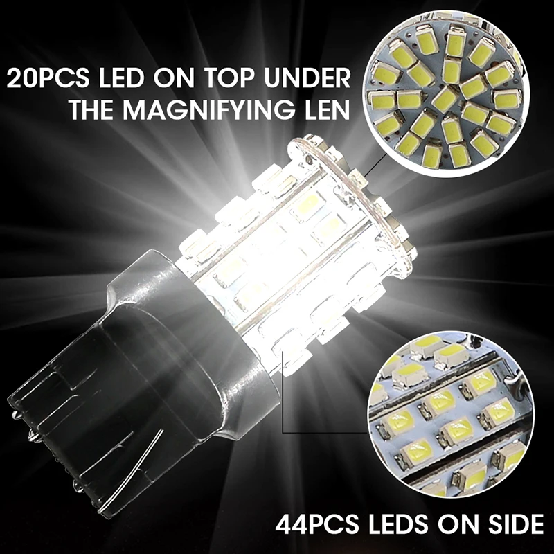 2 шт. t20 led w21w 64 smd focos automovil 12 В авто para Авто 7443 7440 задние фонари парковочные стоп