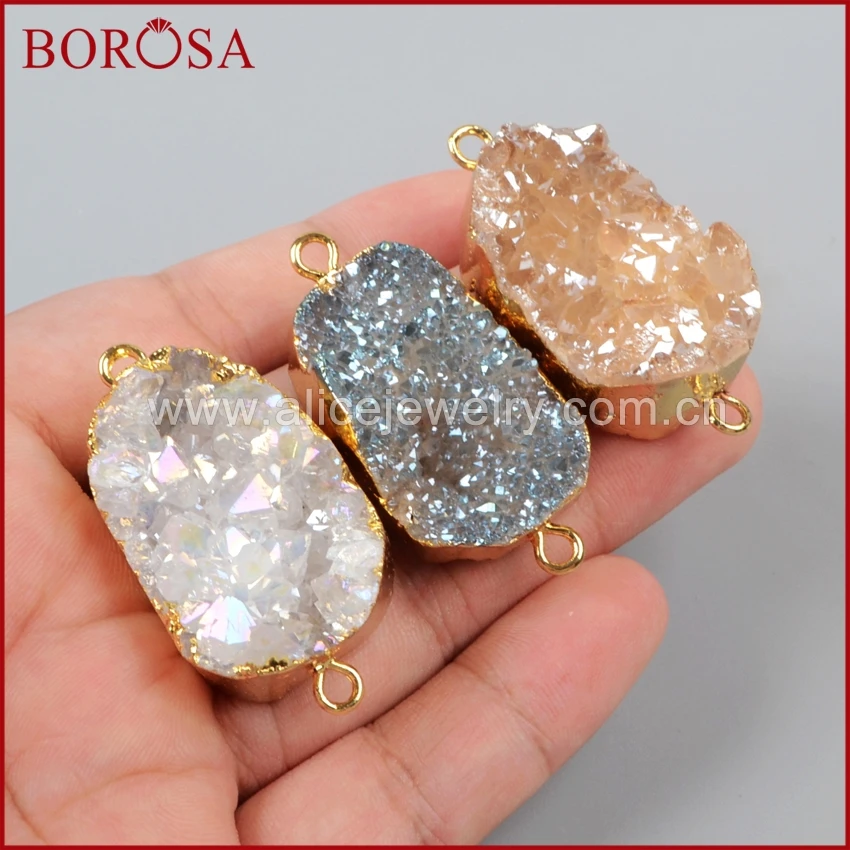 Новое поступление от BOROSA 10 шт. золотистый цвет натуральный кристалл кварц титан