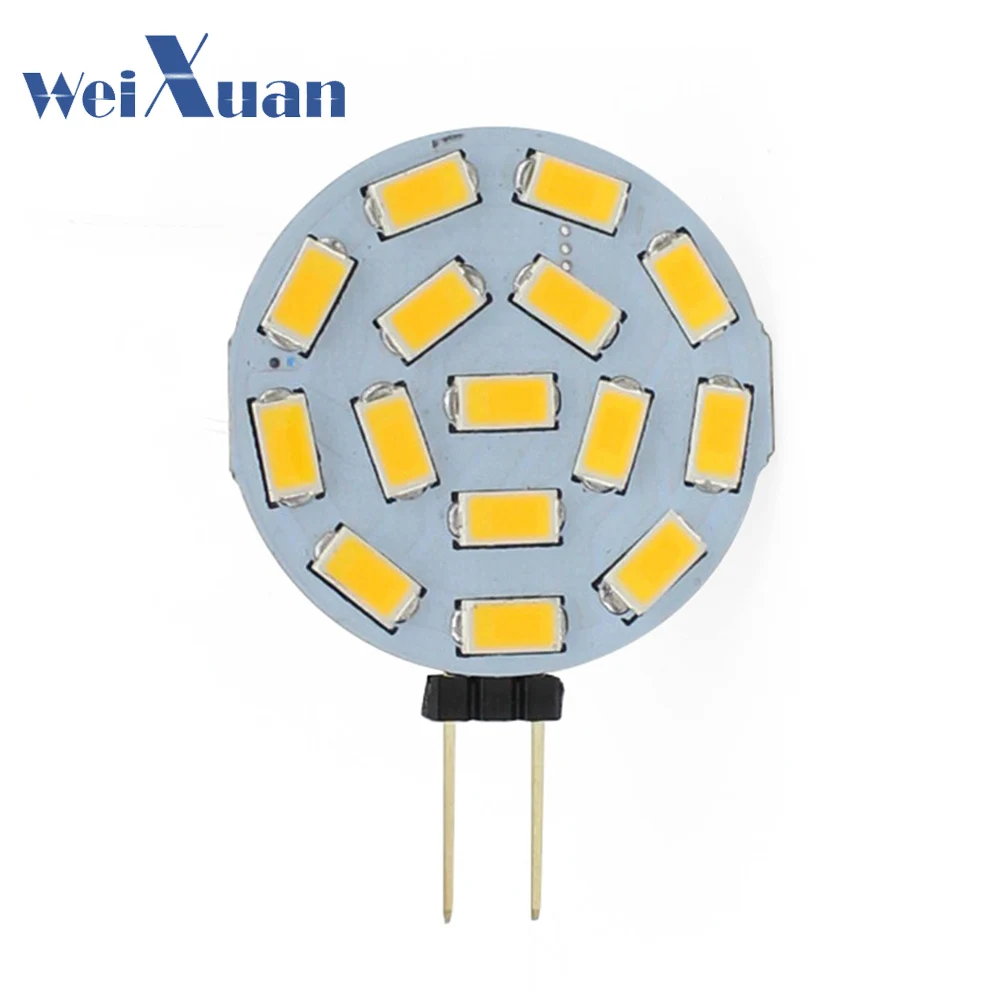 G4 Светодиодный светильник с круглым диапазоном 15 s 5730 SMD 12V 24V DC 1W светодиодный