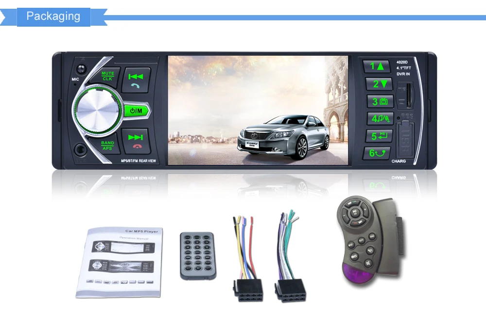 LTBFM 1 Din 4," Bluetooth In-dash 12 В радио автомобиля TF/USB/AUX/FM стерео MP5 плеер рулевое колесо управление Авто ленты Авторадио