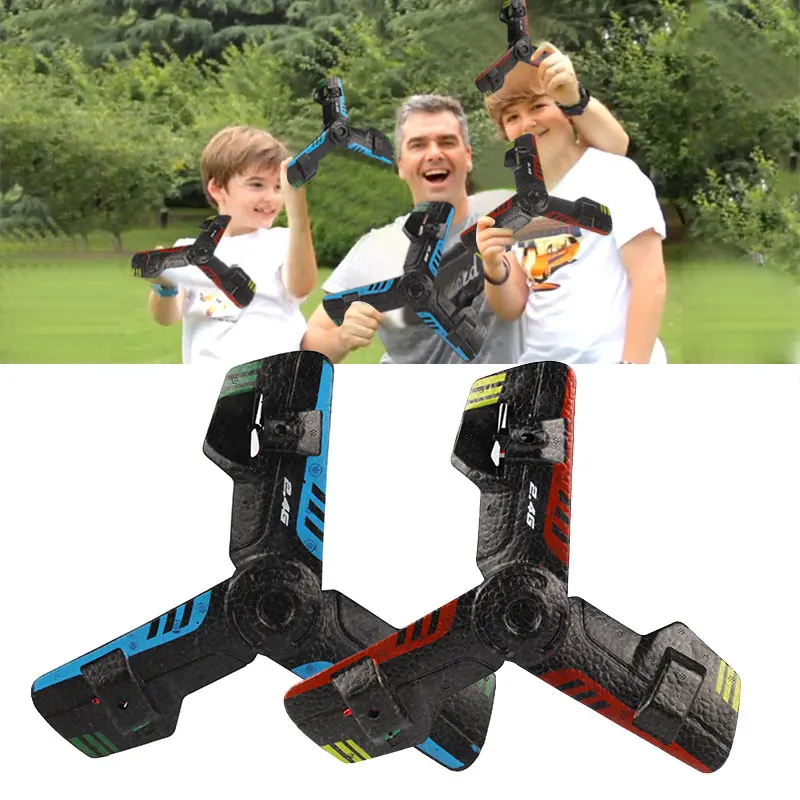 НЛО квадрокоптер дрон игрушки Бумеранг самолета Творческий мини Drone RC Quadcopter дистанционное управление игрушка перезаряжаемые летающая тарелка с вспышки света 2,4 г juguetes год navidad новогодние игрушки