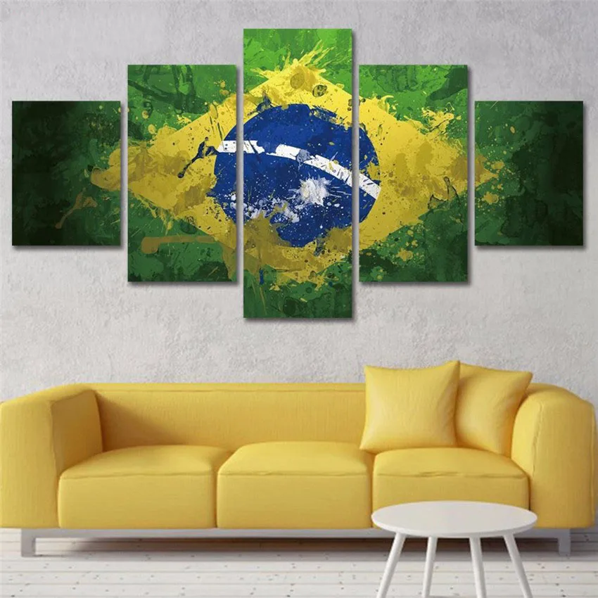 2017 Горячая Распродажа Бразилия национальный флаг холст живопись HD настенный