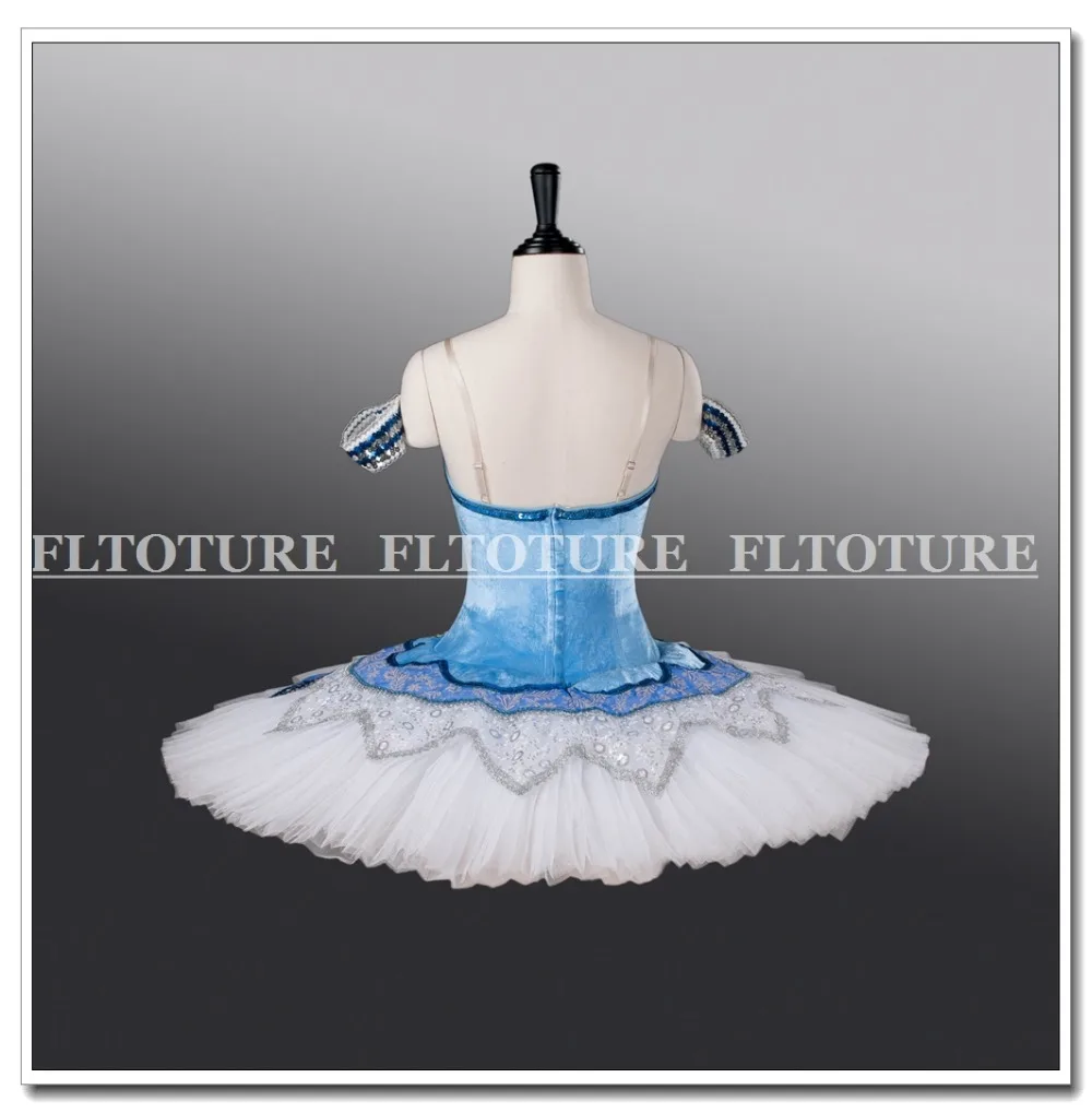 Балетное платье пачка для девочек синяя одежда с птицами профессиональные