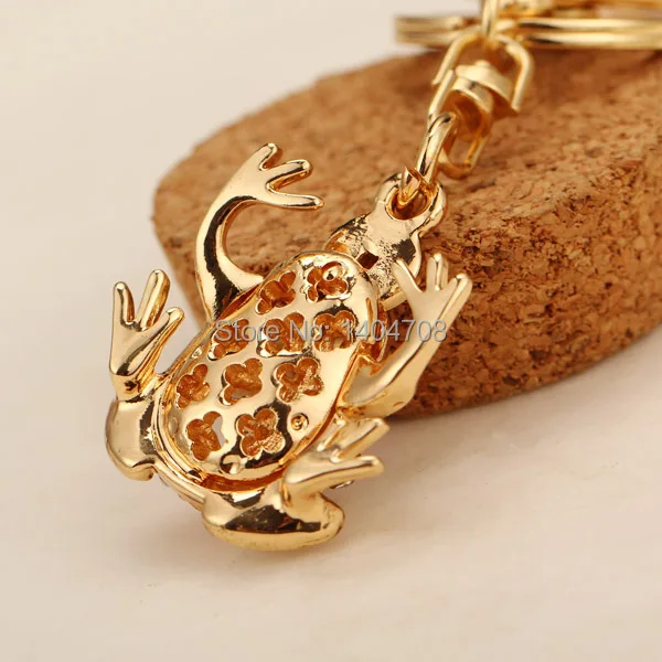 Fashion Frog Key chain Keyring Holder Gold-plated Rhinestone Keychains Girls Gift Free Shipping Wholesale Lots | Украшения и
