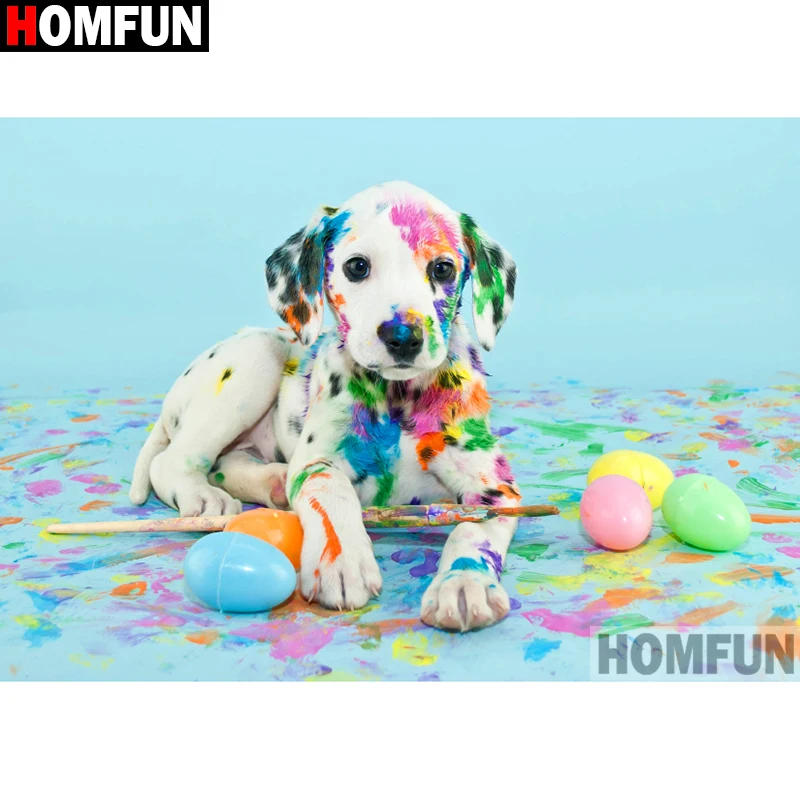 Алмазная живопись HOMFUN мультяшная собака полноразмерная/круглая 5D Вышивка