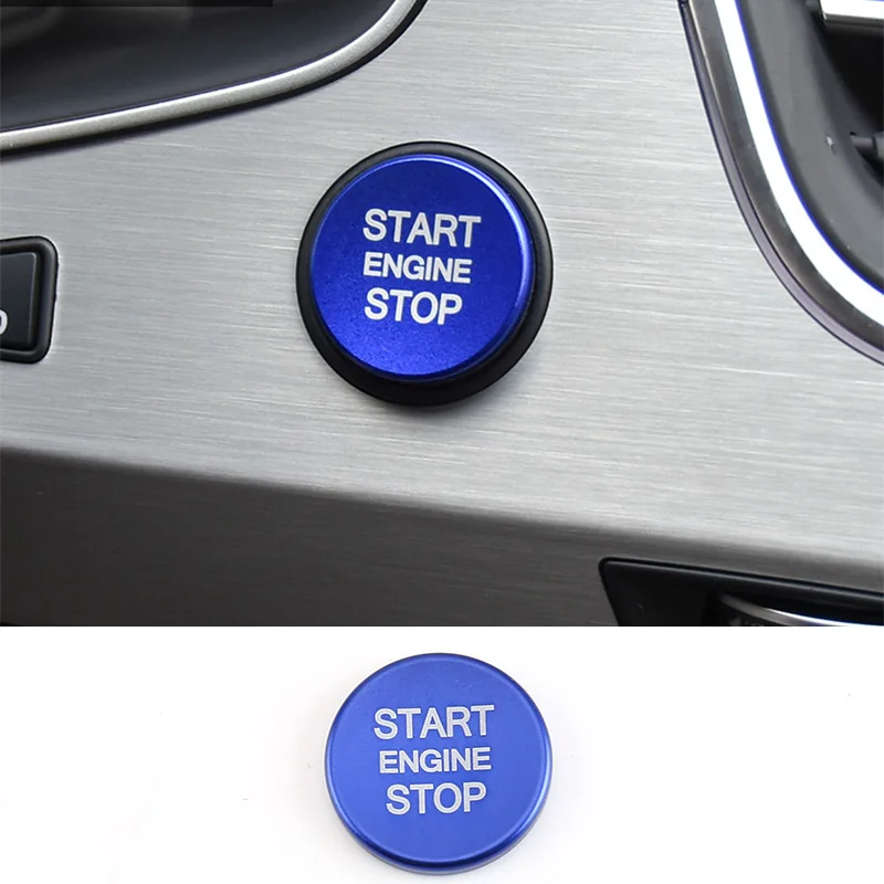 Blue cover 1pc Запуска двигателя автомобиля Stop зажигания Крышка кнопки запуска для Audi A4 A7 4G8 Q5 8R B8 A5 8T A6 C7 ключа украшения кольцо авто аксессуары - Цвет: Blue cover 1pc