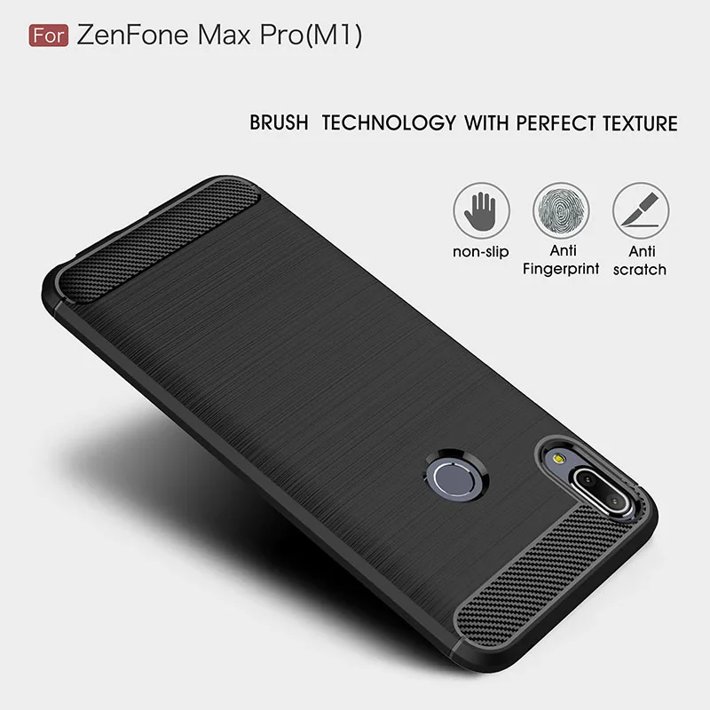 Углеродного волокна матовый Силиконовый чехол на телефон zenfone max pro zb601kl случае