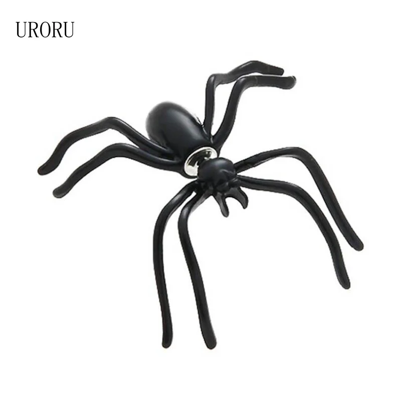 URORU 1 шт. подарок на Хэллоуин серьги модный дизайн большой черный паук насекомое