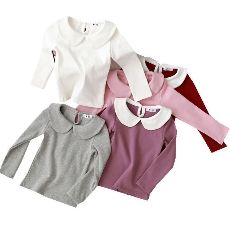 От 12 месяцев до 7 лет повседневные хлопковые футболки с длинными рукавами для