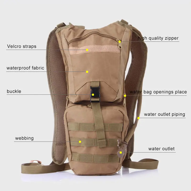 Армейские сумки, тактический ремень, Военный Рюкзак Molle для велосипеда с сумкой для воды 3л, водонепроницаемый спортивный велосипедный рюкзак для бега XA601YL