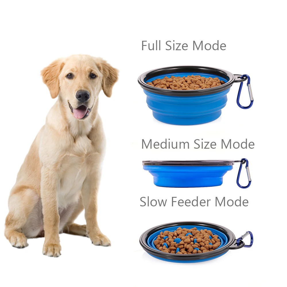 Большой размер собачка для питомца Складная медленная пищевая тарелка Bpa