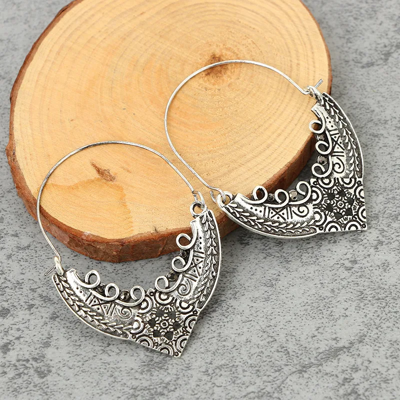Новые ретро серьги пирсинг резные Богемия народном стиле в Европе|retro style|earrings