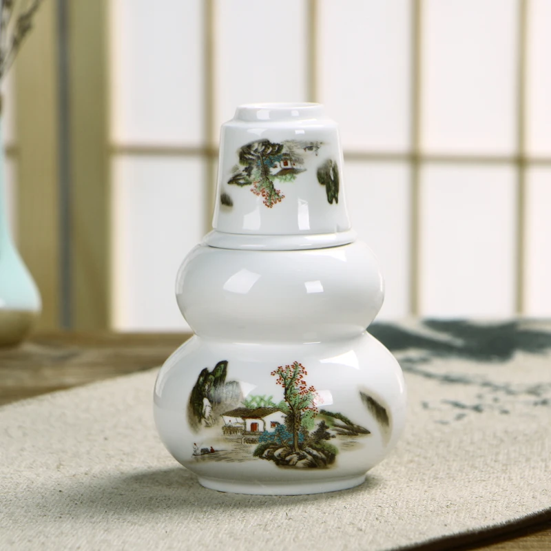 Керамический набор сакэ сепаратор для вина японский горшок чашка 3 в 1 фарфоровый