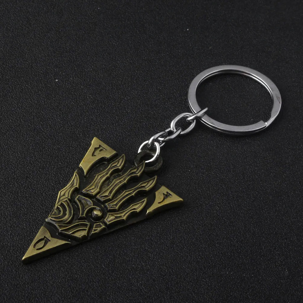 Брелок с надписью «The Elder Scrolls Morrowind», винтажный треугольный брелок с подвеской в виде динозавра, брелок для женщин и мужчин, ювелирное изделие