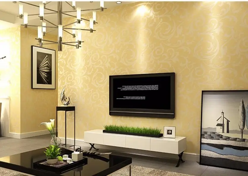 Beige Beibehang обои для стен 3 d европейские HD обои 3d спальня гостиная обои Бежевый Желтый серебристый серый 3d обои - Цвет: Beige
