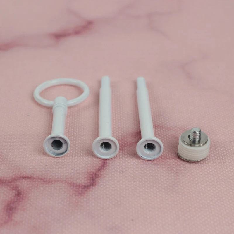 

Wholesale Cupcake Metal Mini 3 Tier Wedding White Gold Silver Round Shape Handle Cake Stand Fittings