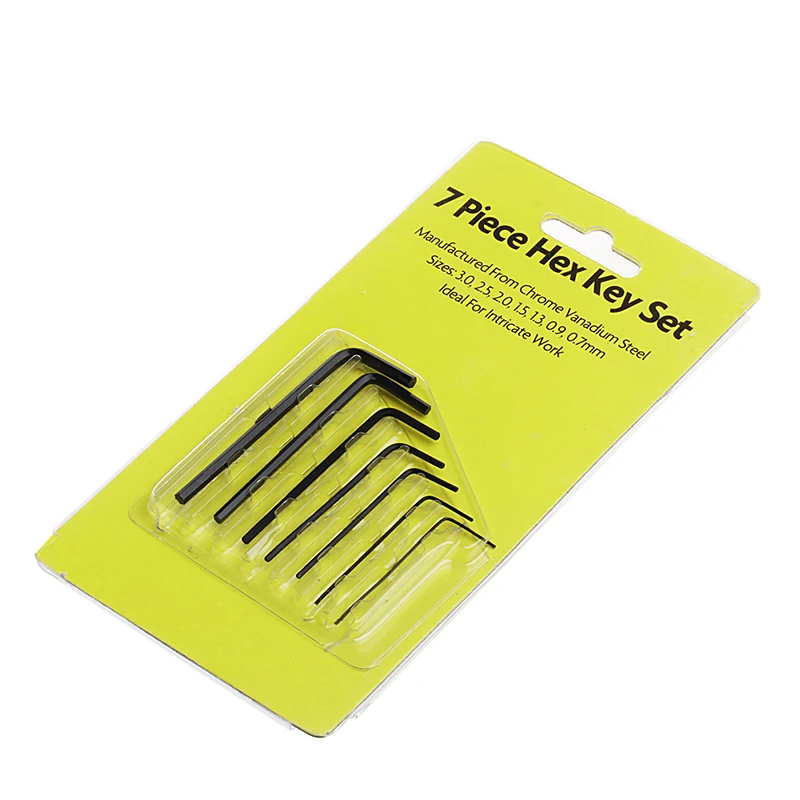 

7Pcs 0.7mm-3mm Mini Hexagon Hex Allen Key Set Wrench Screwdriver Tool Kit HOT