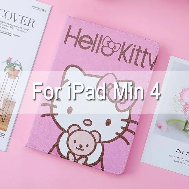 RD-MINI4 Роскошный ультра тонкий чехол-подставка hello kitty для ipad 2 3 4 air1 2, чехол с функцией автоматического сна и пробуждения, чехол для mini12345 для нового ipad 9,7 - Цвет: RD-MINI4