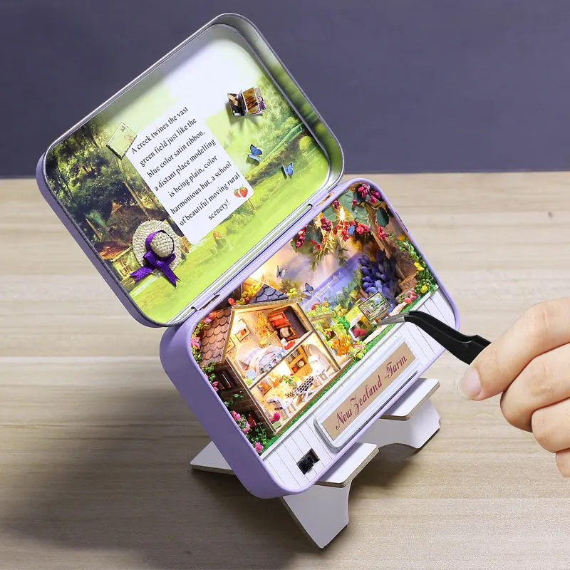 Миниатюрная сцена деревянная миниатюрная головоломка игрушка мебель DIY