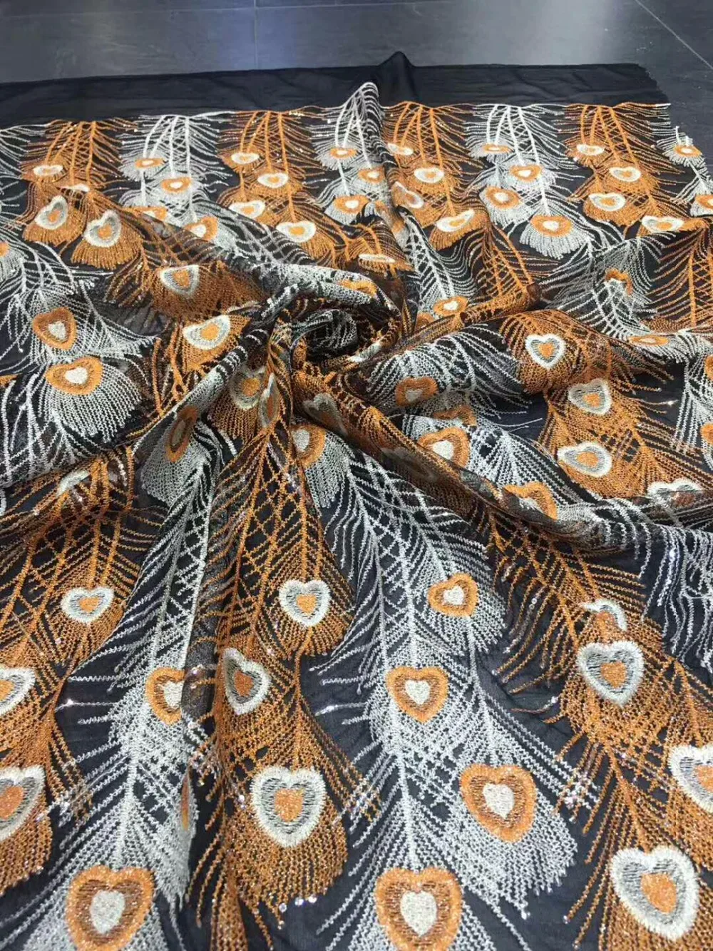 Синий французского кружева Высокое качество Африканский тюль кружевной ткани 2018