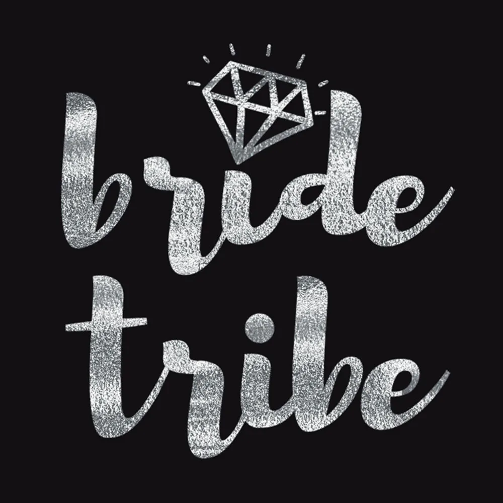 10 шт. Серебряная команда надпись Bride Tribe жениха с принтами &quotОтряд временные