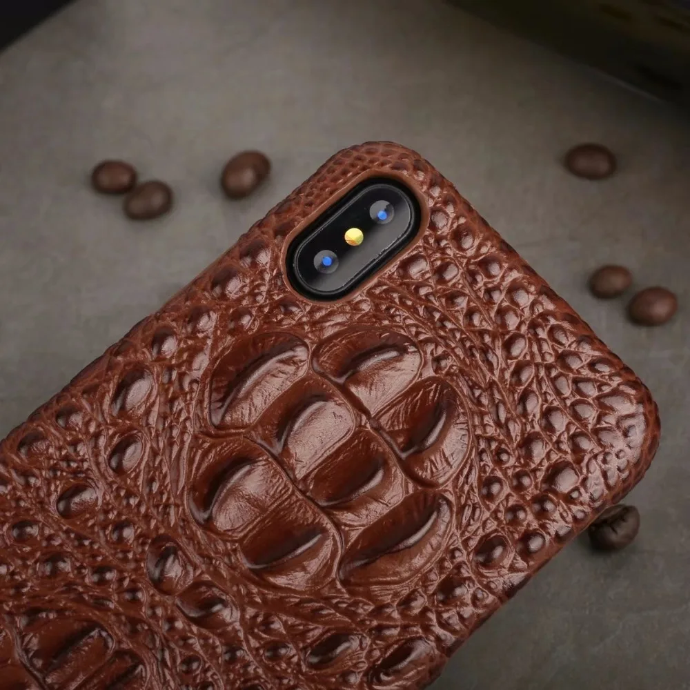 Высокое качество Роскошный головы крокодила Подлинная Кожаный чехол для iPhone х