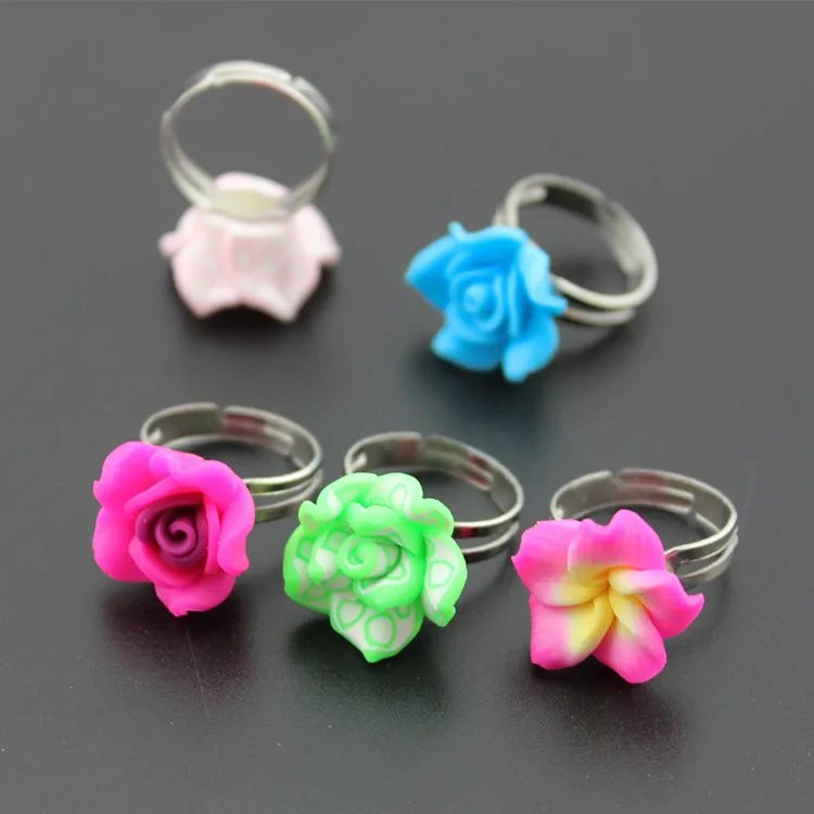 Детские открытые кольца из полимерной глины Fimo 10 шт./лот для вечеринки/дня