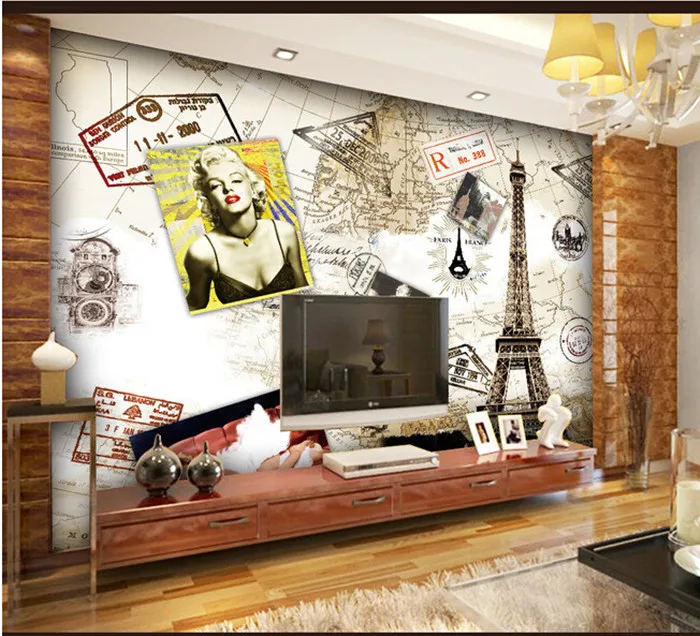 3D фрески на заказ ретро Европейский стиль сексуальная Монро богиня papel de parede