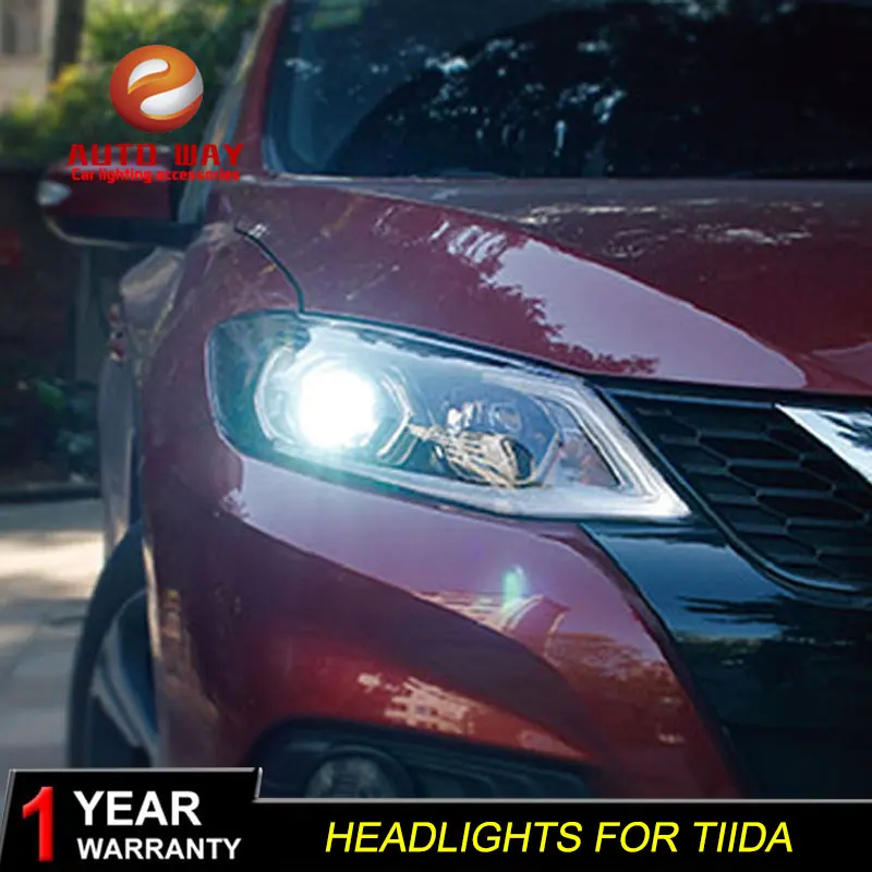 Автомобильный Стайлинг корпус передней фары для Nissan TIIDA фары TIIDA светодиодный фары DRL Объектив Двойной Луч Биксенон HID