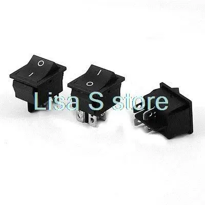 3 шт. DPST 4 Pin 2 способ черный лодка кулисный переключатель 16A/250 В 20A/125 AC|switch push button