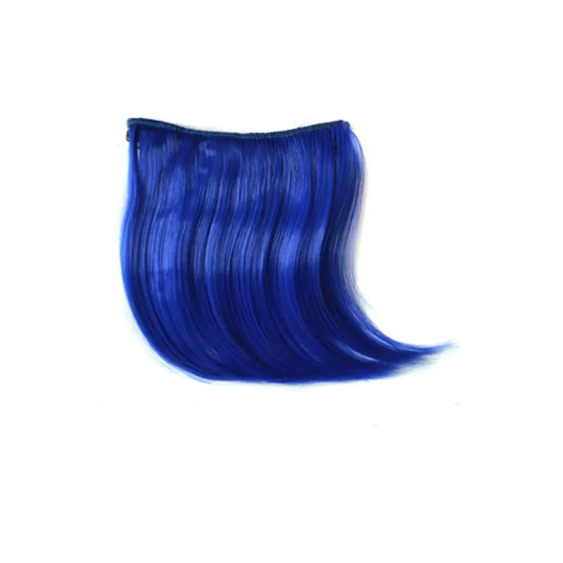Blue Красивые девушки короткие передние аккуратные челки Клип В короткая челка волосы для наращивания прямые синтетические натуральные волосы шиньон 10,19 - Цвет: Blue