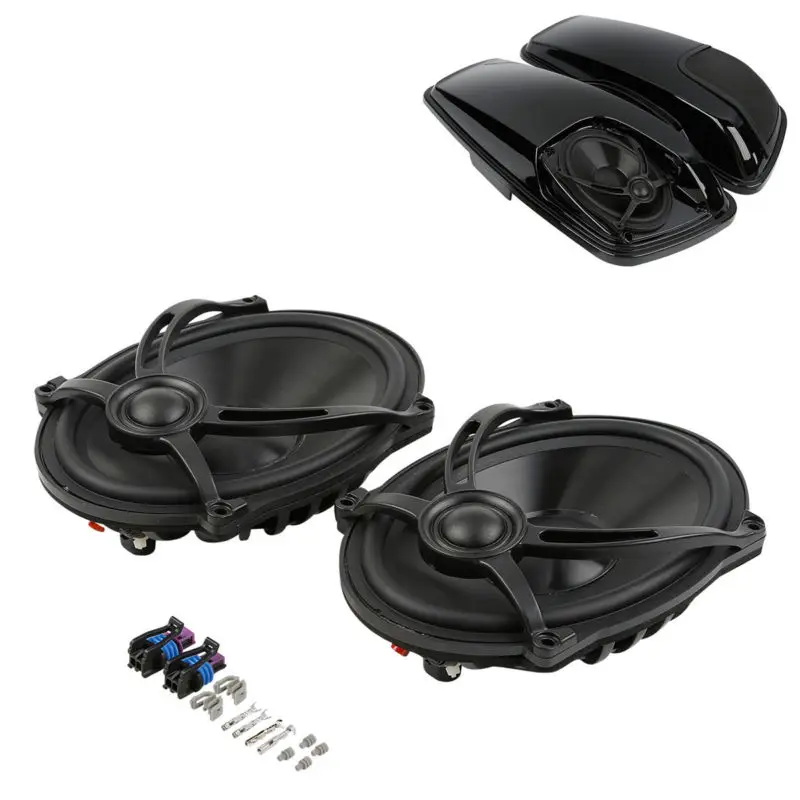 Черный 5 &quotx 7&quot седельная сумка крышка динамика для Harley Touring Electra Street Glide Road King FLHTCU