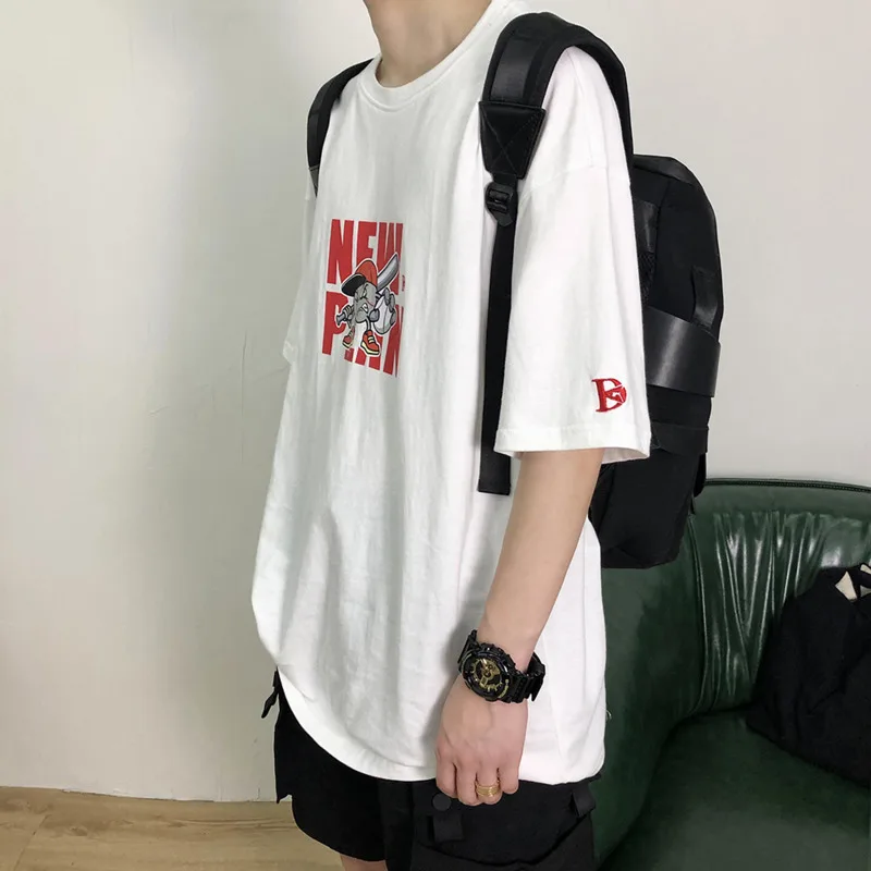 Летняя новинка тонкая футболка Мужская модная повседневная Уличная одежда в