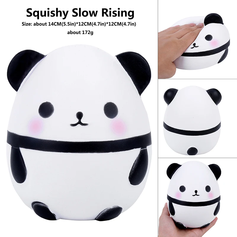 14 см Jumbo Kawaii Милая Толстая панда яйцо мягкие супер сжимаемые животные куклы
