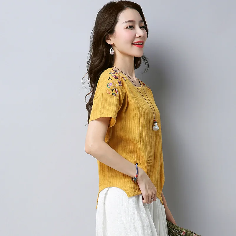 Летняя новинка Женская свободная хлопковая футболка с коротким рукавом