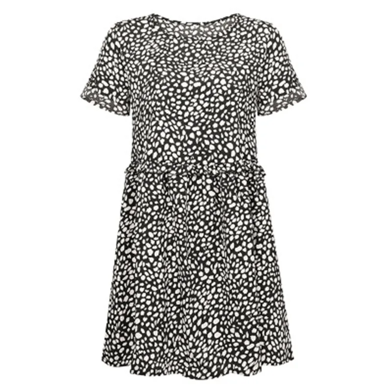 Женское пляжное платье с коротким рукавом свободное Плиссированное Платье