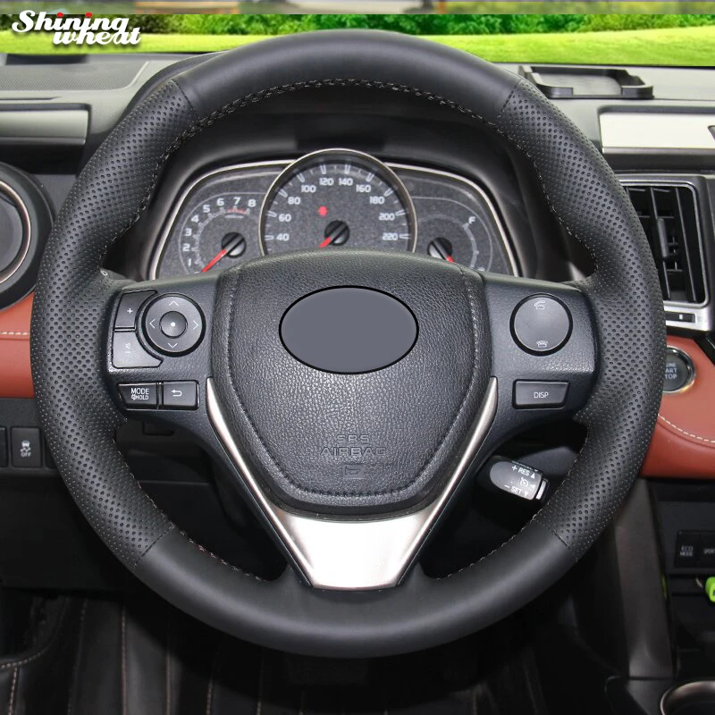 Чехол на руль из натуральной кожи для Toyota RAV4 2013 2014 Corolla|Чехлы руль| |