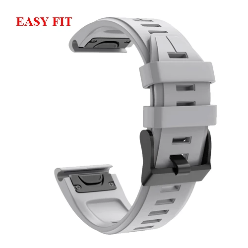 Gray 20 22 26 мм силиконовый ремешок Easyfit для часов Garmin Fenix 5X5 5S 3HR 5X 5Plus Forerunner 945 быстросъемный ремешок на запястье - Цвет: Gray