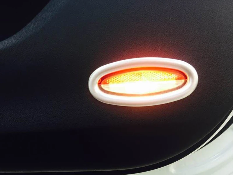 For Renault Koleos 2017 Second Generation ABS Matte Car Styling Front Door Interior Warning Signal Lamp Light Trim |