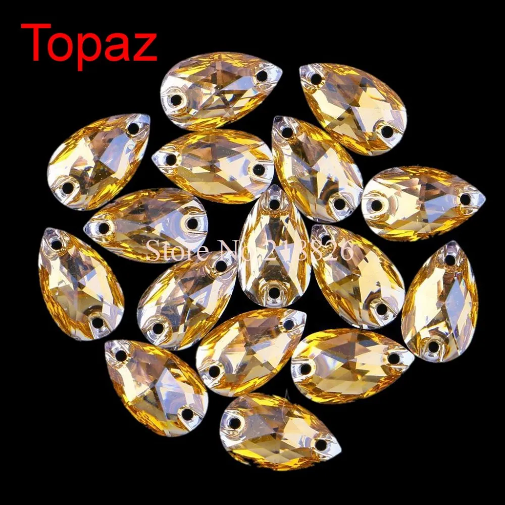 Teardrop Форма пришить стразы с двумя отверстиями три Размеры! Flatback Смола кристаллы Камни DIY Drop 12 Цветов смешанные Цвет