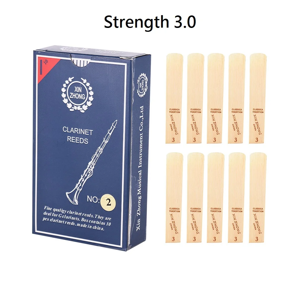 Strength 3.0 10 шт./кор. трости для кларнета нормального уровня G трости для кларнета прочность 2,0/2,5/3,0 опционально для начинающих духовых инструментов - Цвет: Strength 3.0